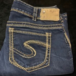 👖Women’s/juniors size 31/33 Silver boot cut jeans👖 NICE!!